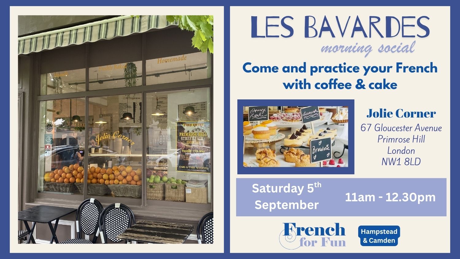 Les Bavardes Conversation & Coffee Morning in Primrose Hill