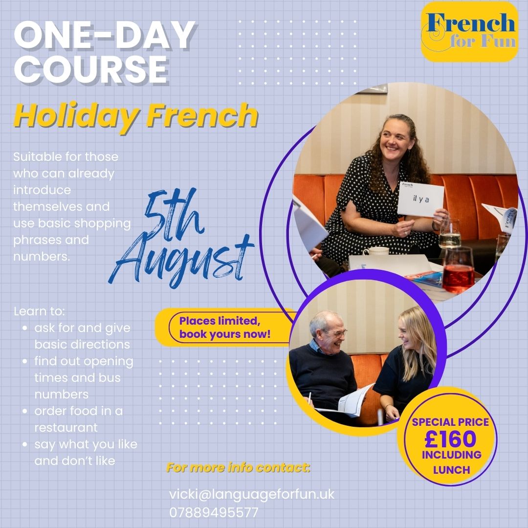 Special offer – Holiday French course in a day with Vicki