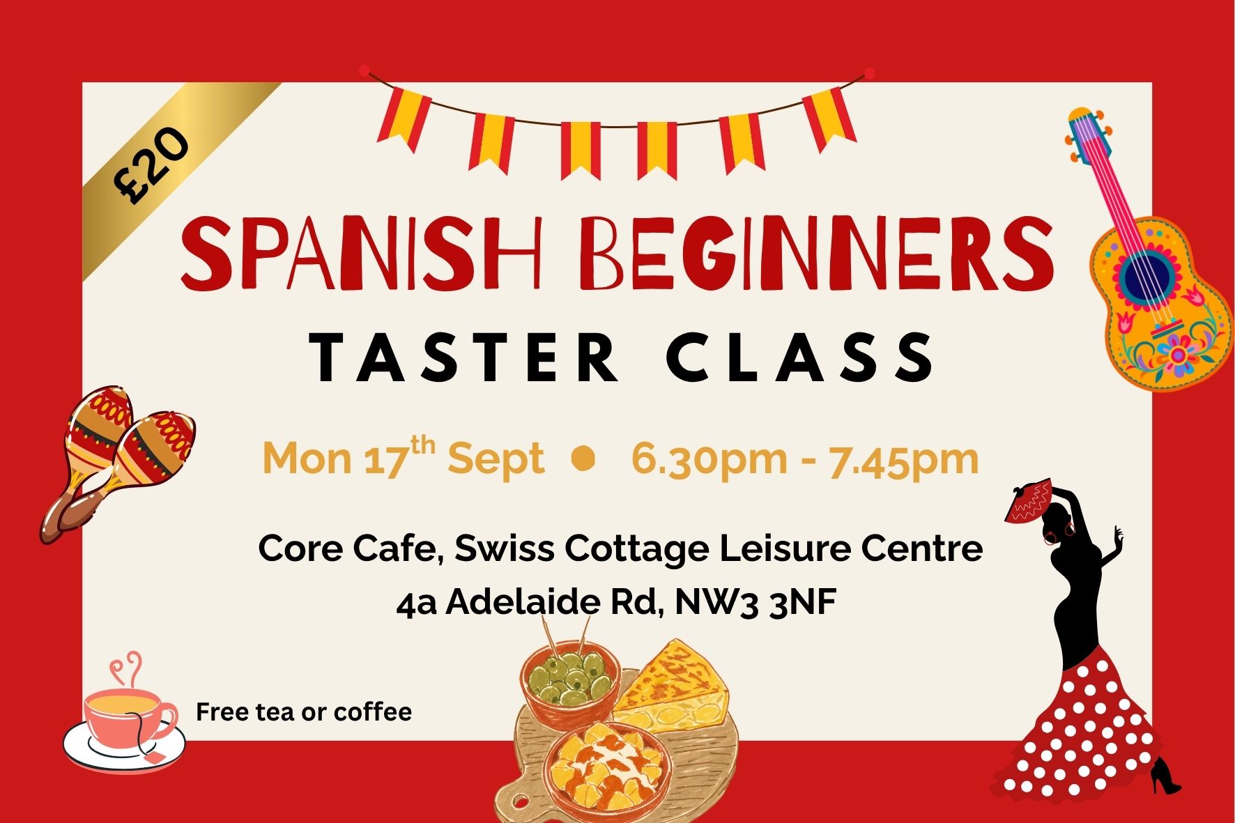 Beginners Spanish Taster Class in Swiss Cottage on Monday