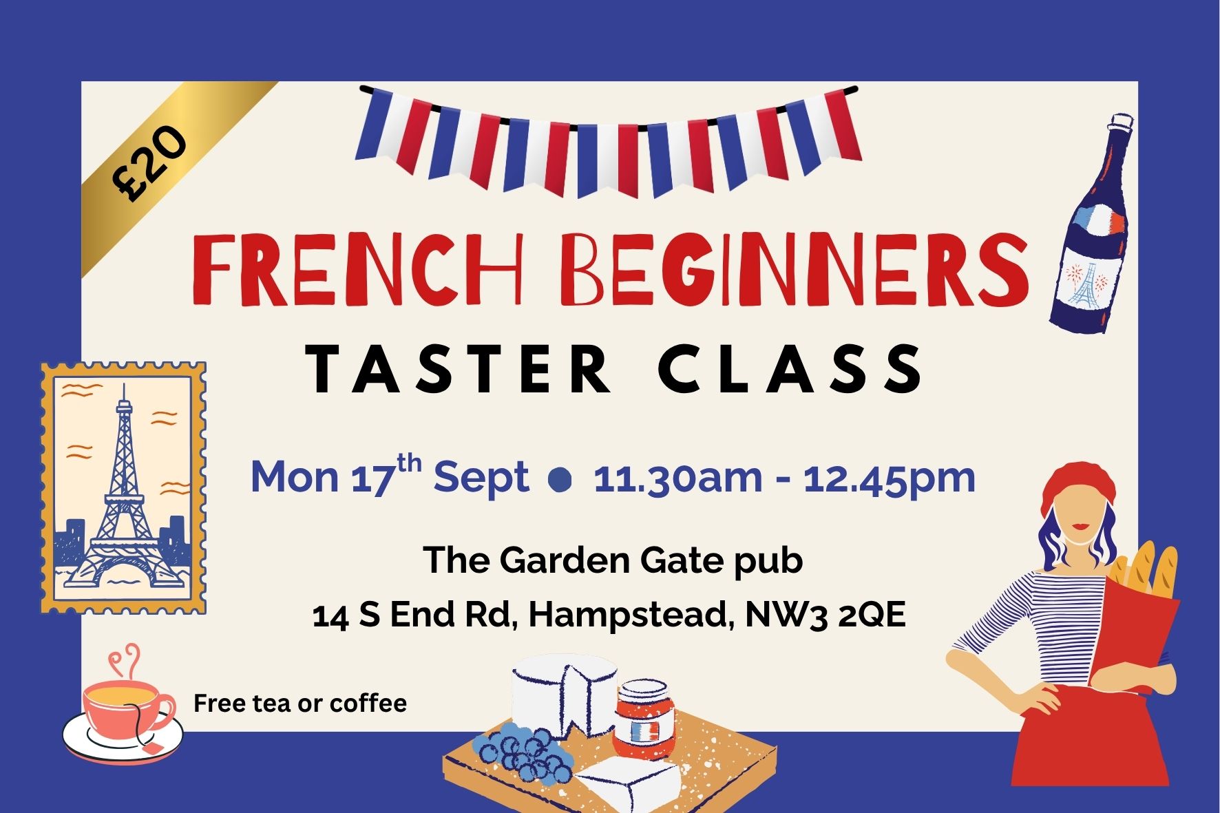 Beginners French Taster Class in Hampstead on Monday