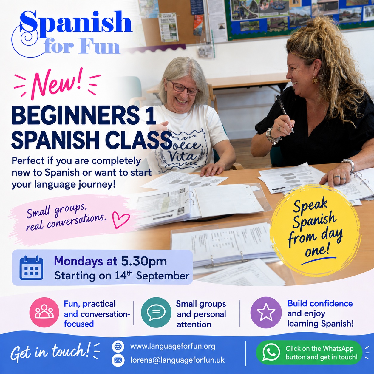 New Beginners 1 Course starting in September
