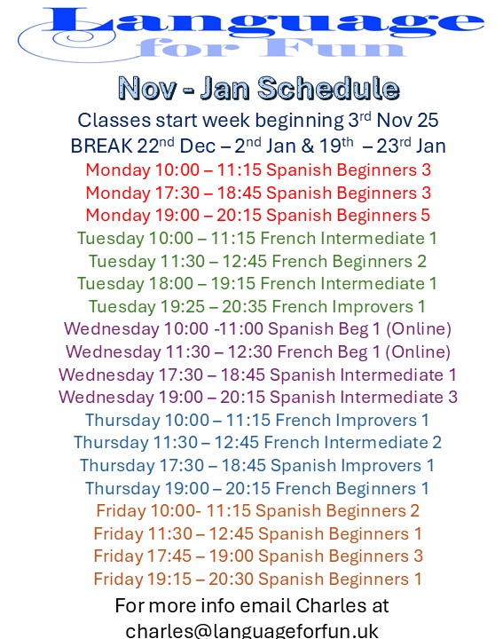 New Spanish & French Classes coming soon to Ards & North Down
