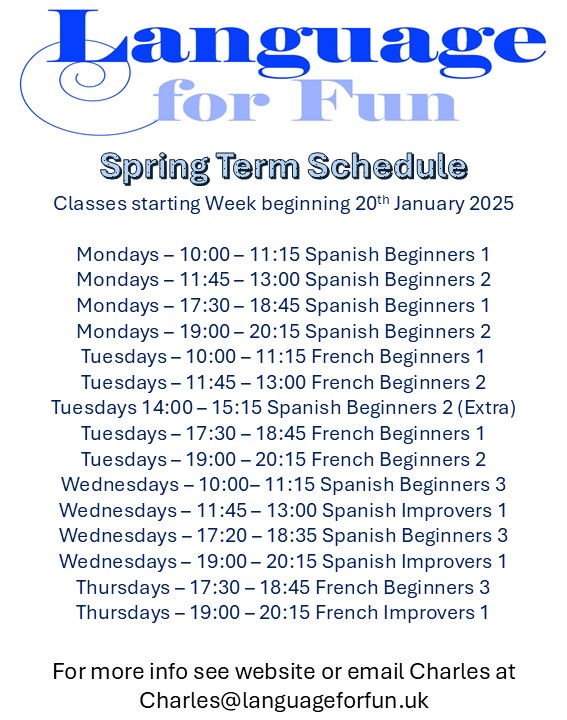 New Spanish & French Classes coming soon to Ards & North Down