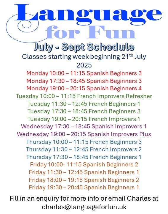 New Spanish & French Classes coming soon to Ards & North Down