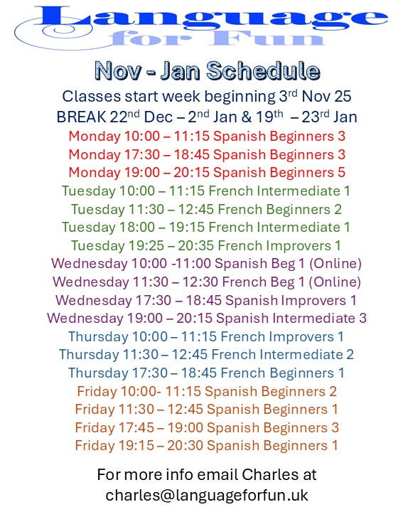 New Spanish & French Classes coming soon to Ards & North Down